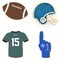 CookieCutter.com 4 Piece Football Cookie Cutter Set Helmet, Football, Sports Jersey T Shirt, Foam Finger, Metal Shapes Made in USA, Silver